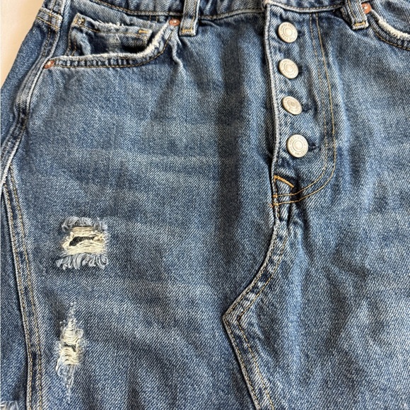 We The Free Distressed Button-Up Y2K Mini Skirt - Size 29 - Picture 3 of 8
